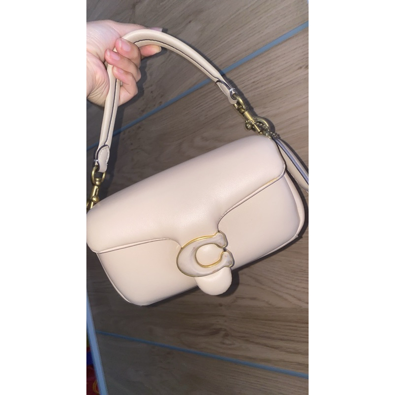 preloved mini tabby coach (beige) pillow bag