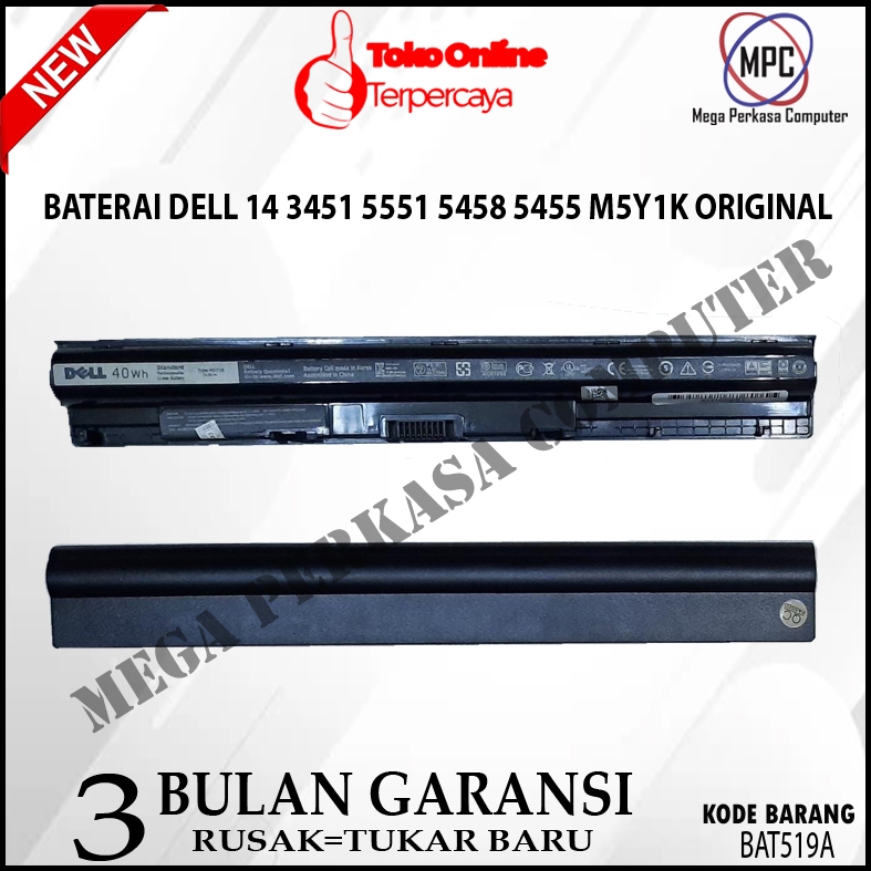 Baterai Dell Inspiron 14 3000 M5Y1K Original
