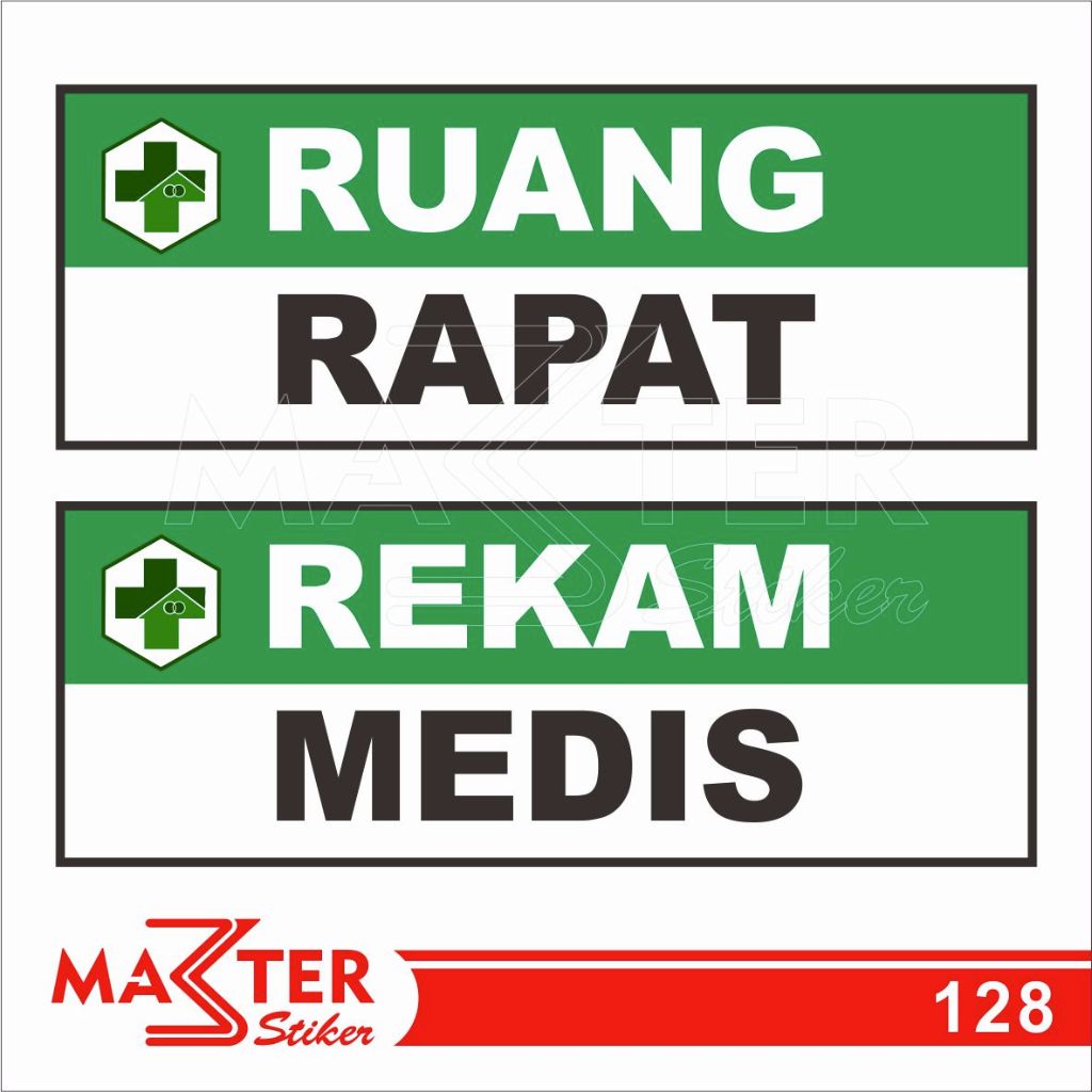 

128 - Stiker Nama Ruangan di Puskesmas dan Rumah Sakit, Sticker Vinyl, Tahan Air, dan Bisa Custom