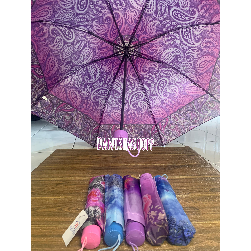 payung lipat 3 nagoya motif bunga. payung lipat nagoya