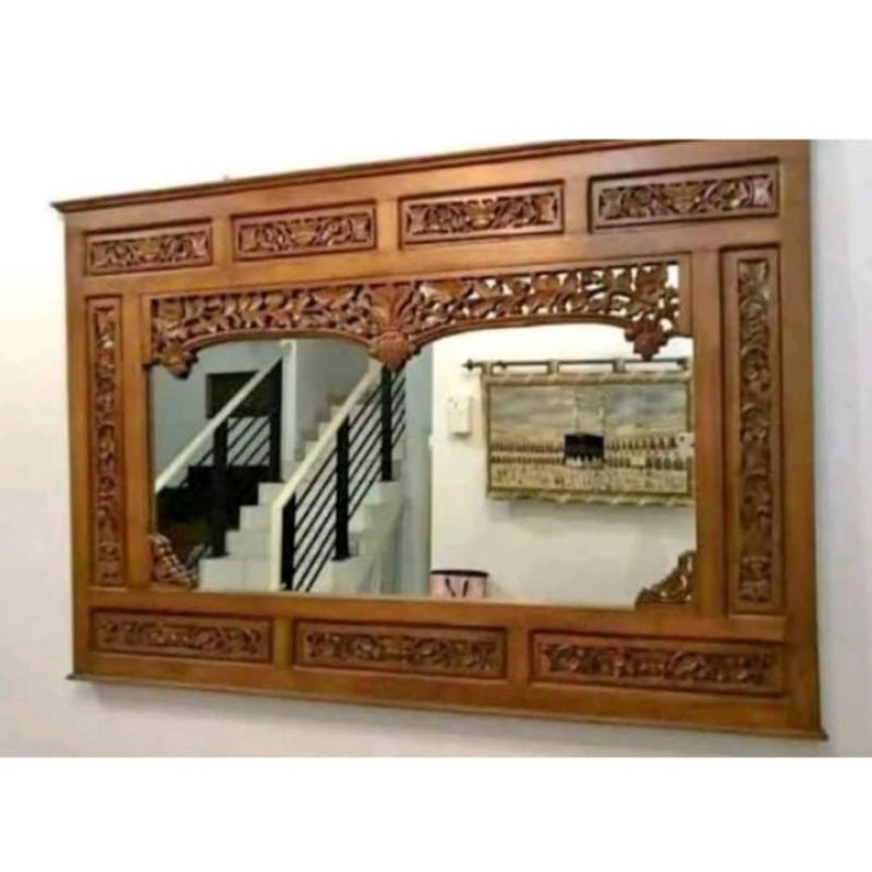 FIGURA KACA CERMIN KAYU JATI | CERMIN HIAS MEJA HIAS FIGURA KACA FURNITURE JATI JEPARA