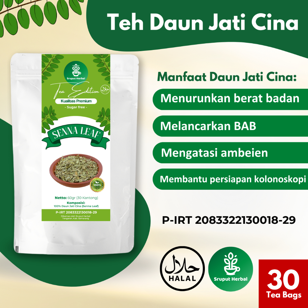 

Senna Leaf Tea | Teh Diet Daun Jati Cina 30 Kantong Teh | Teh Melancarkan Pencernaan | Diet Tea | Teh Pelangsing | Slimming Tea | Suplemen Diet | Obat Diet 30 Kantong Teh (30 Tea Bag)