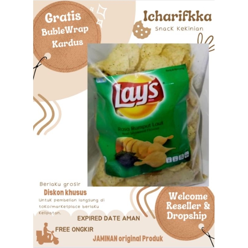 

TERMURAH PROMO SNACK KILOAN INDOFOOD BRANDED ORI CEMILAN CAMILAN LAYS RUMPUT LAUT SIAP KIRIM