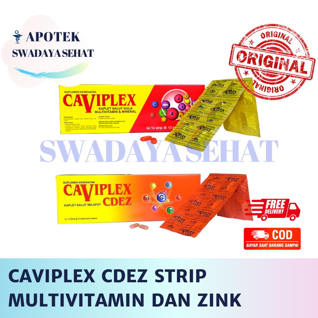 CAVIPLEX CDEZ dan Caviplex Strip - Multivitamin dan Zink 10 Tablet