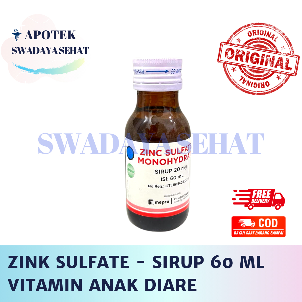 ZINK Sulfate Sirup 60 ML - Vitamin Anak Diare Zinc Syrup Mepro