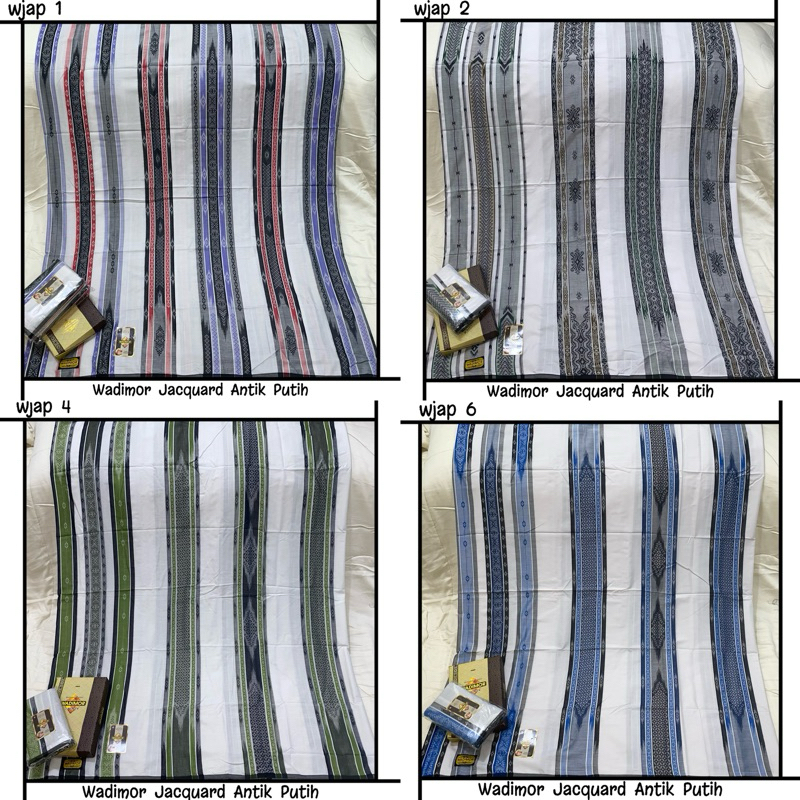 Sarung Wadimor Jacquard Antik Songket Putih Motif BHS