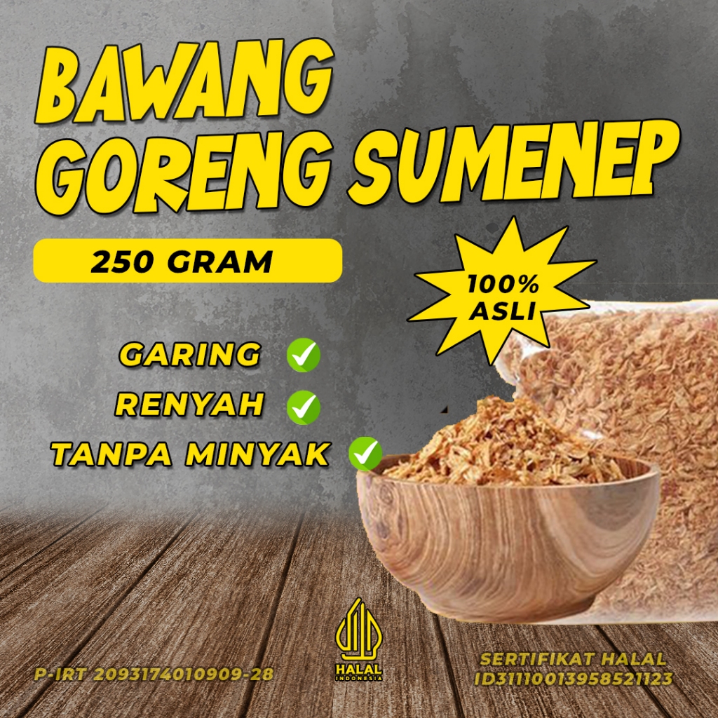 

Bawang Merah goreng Sumenep 250gr | Kualitas Premium