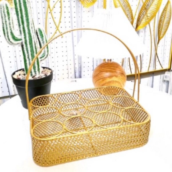 ART A77U Tempat Gelas Aqua Aestethic Gold Mewah Sultan