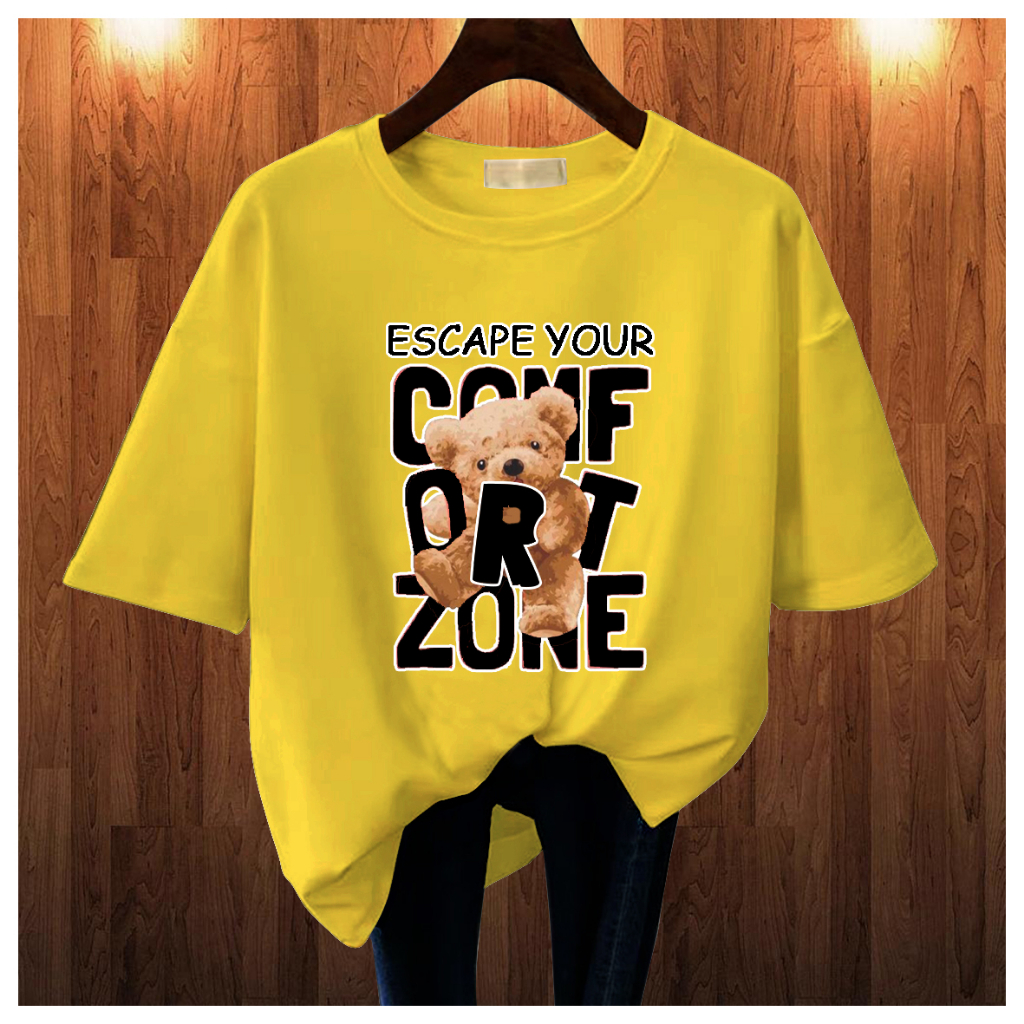 GALETHA BAJU KAOS WANITA KATUN COMBAT 30s ESCAPE YOUR BEAR DEWASA BAJU STYLE KOREAN BAJU KAOS IMPORT