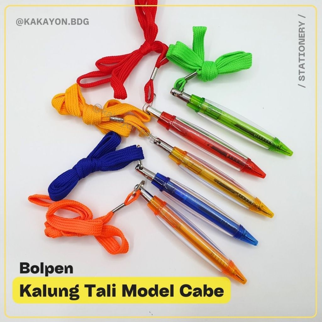 

Ballpoint Bolpen Kalung Tali Model Cabe Warna Warni