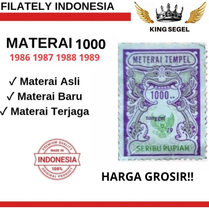 

Materai 1000 Tahun 1986 1987 1988 1989