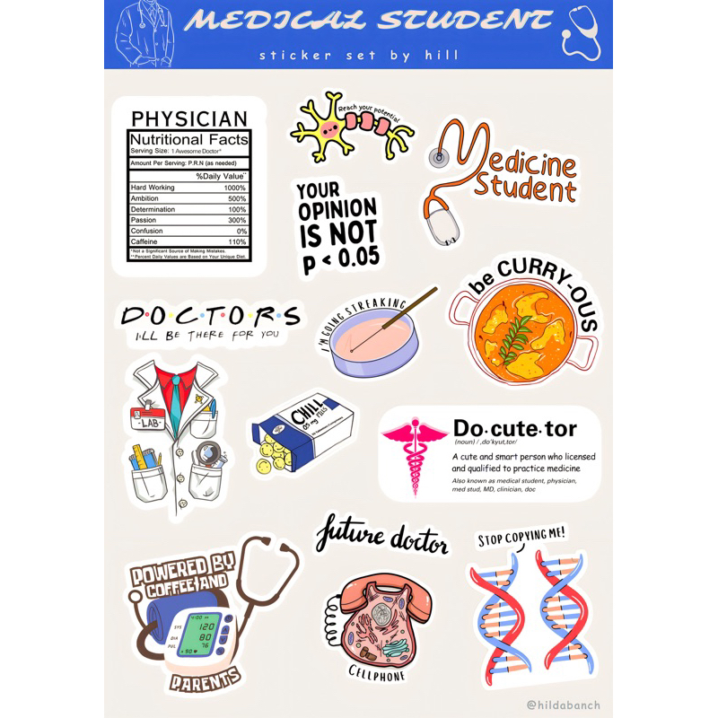 

STICKER MEDICAL STUDENT - Sticker Kedokteran for Ipad Tablet Laptop