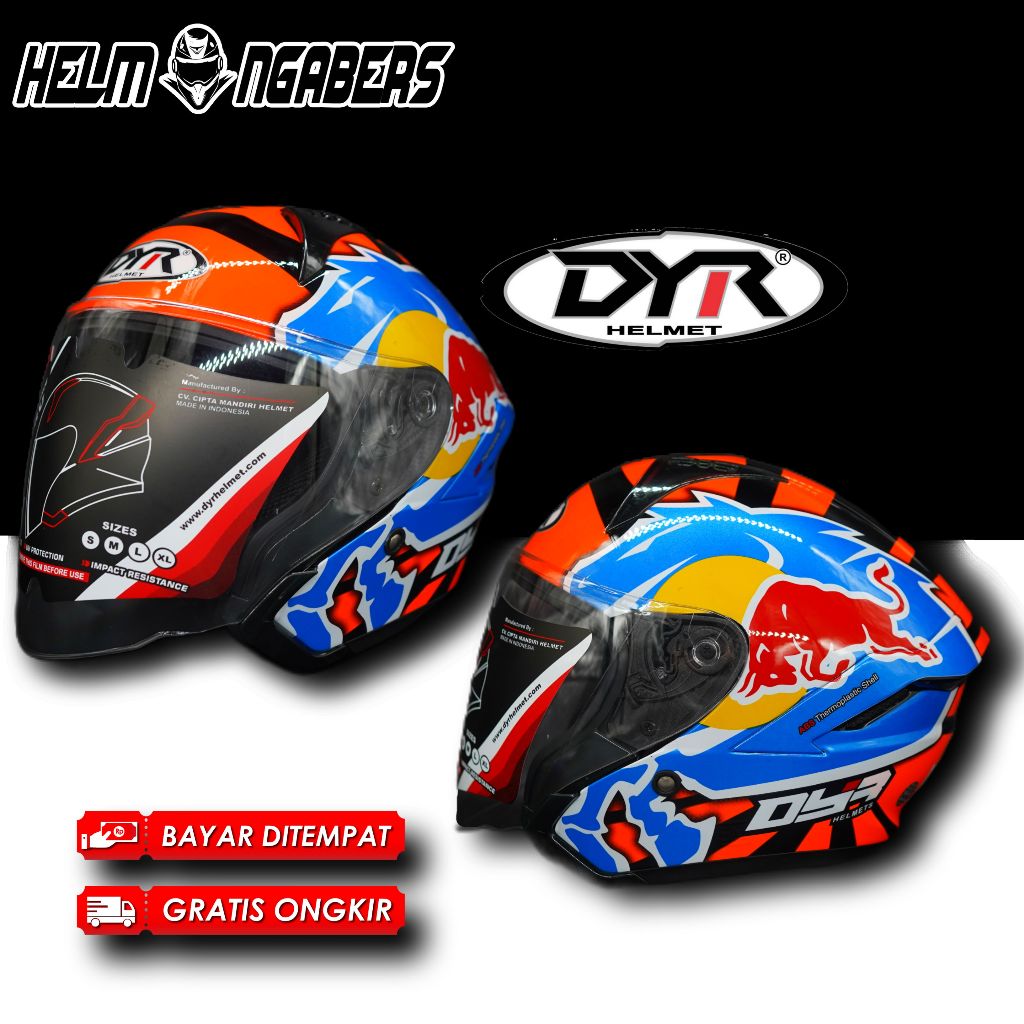 HELM DYR SUBARU MOTIF MUSTANG ORANGE