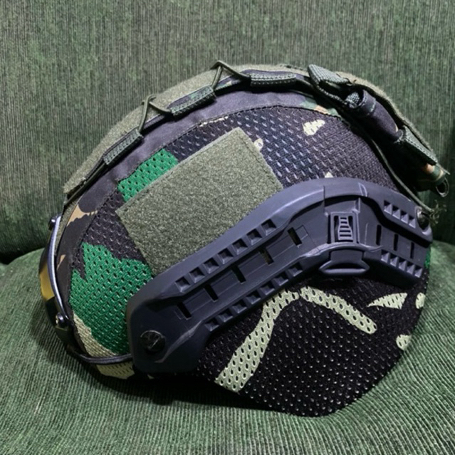 Helm Tactical Level 3 Model Full Kuping Cover Loreng TNI|Helm TNI|Helm Satgas|Helm anti Peluru