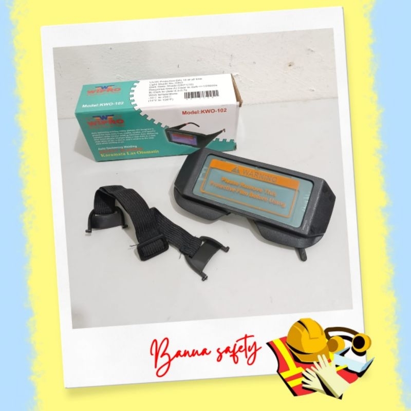 KACAMATA LAS OTOMATIS WIPRO KWO-102 AUTODARK WELDING KACA MATA AUTO Darkning