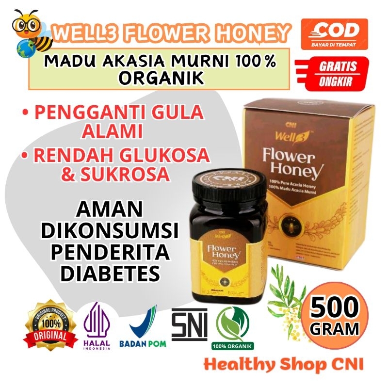 

Well3 Flower Honey 500 gram Madu Akasia Murni 100% Organik Aman untuk Penderita Diabetes