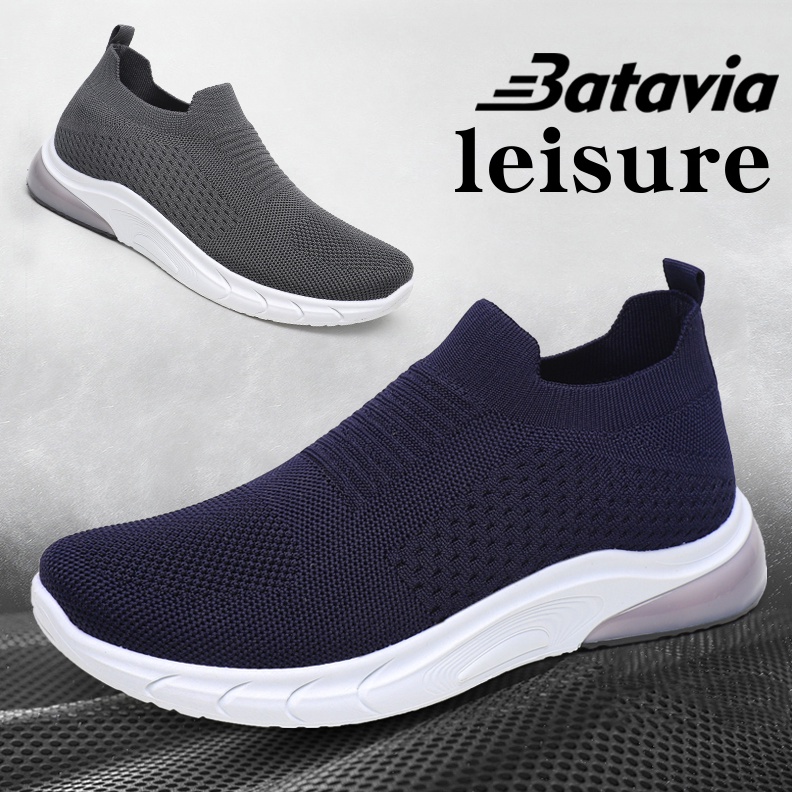 Star Batavia GROSIR sepatu kanvas pria rajut sepatu pria sepatu tanpa tali hitam Sepatu Pria Sport m