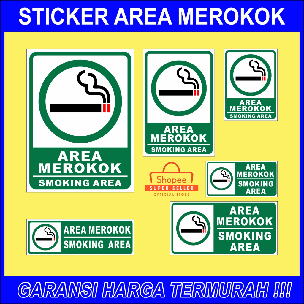 

RAMBU SIGN STICKER AREA MEROKOK / SMOKING AREA ACP 3mm