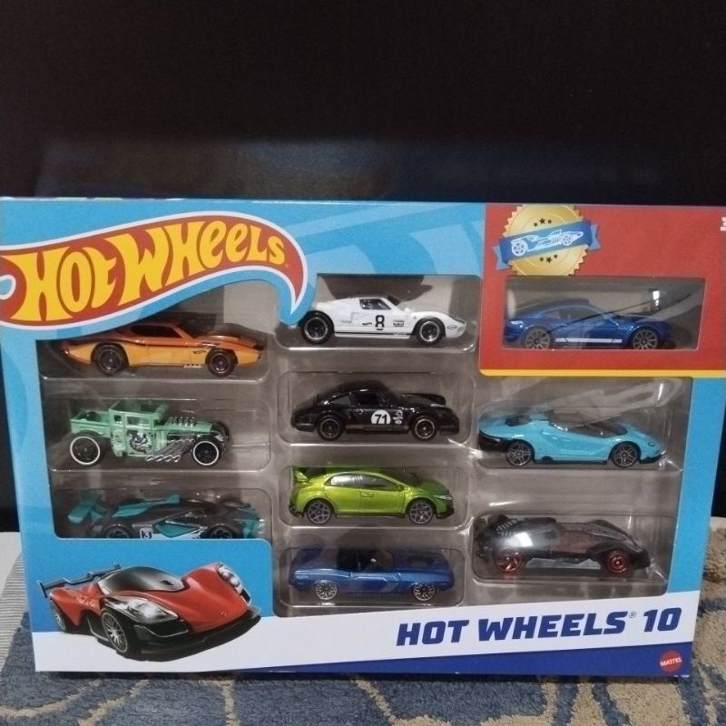 hot wheels 10 gift pack bone shaker/porsche 356 outlaw/lamborghini sc20/honda civic type r