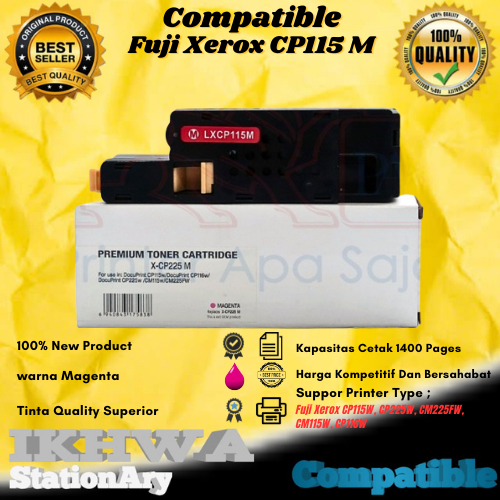 Cartridge Toner Compatible Fuji Xerox CP115W CP225W CM115W CM225W CM116W - Magenta
