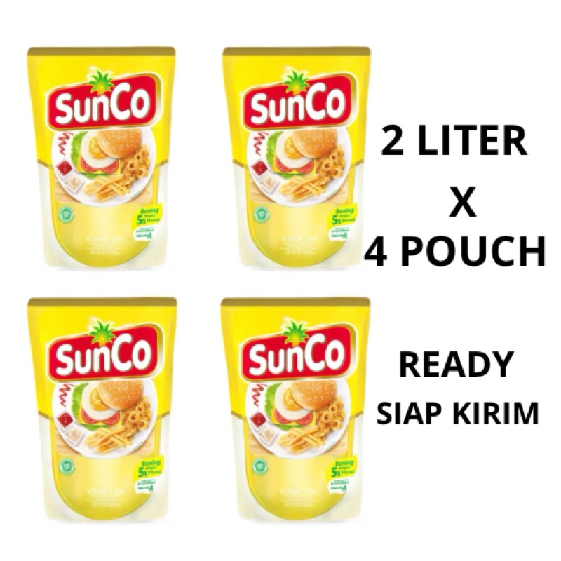 

PAKET 4 POUCH MINYAK GORENG SUNCO 2 LITER MURAH PREMIUM