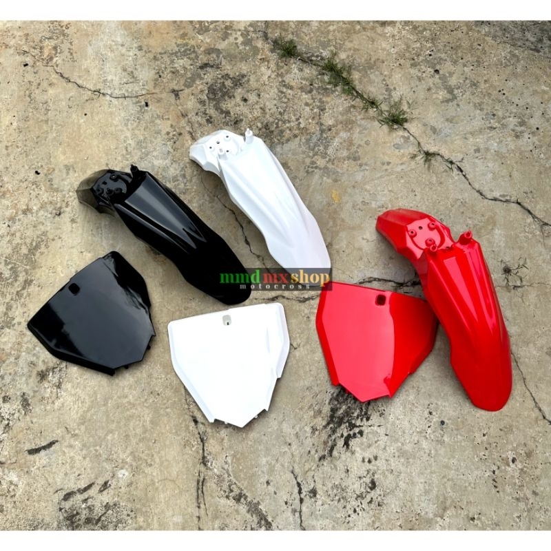 Spakbor depan CRF 110 dan Papan nomor HUSQ CR65 Supermoto Klx bf Dtracker new Crf 150l wr155