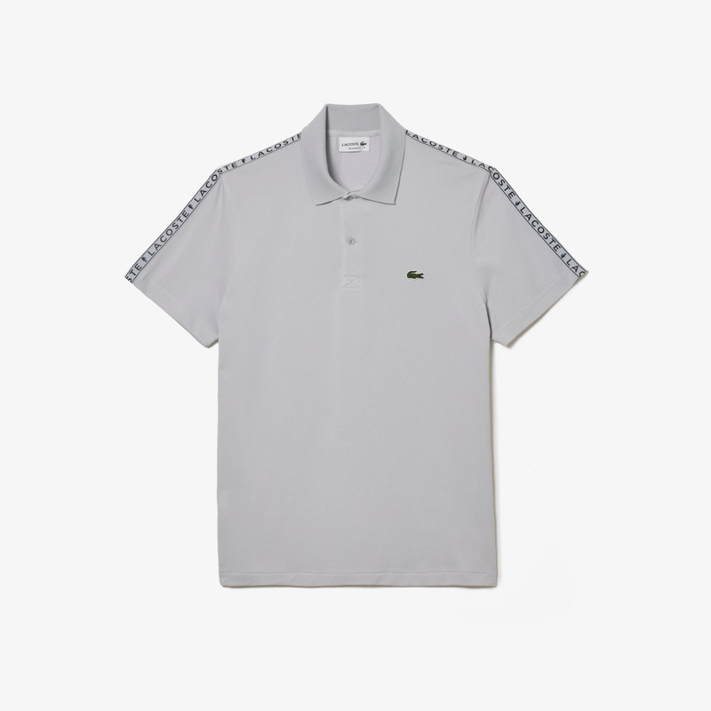 POLO SHIRT PRIA LACOSTE STRIPE REGULAR FIT GREY ORIGINAL AUTHENTIC