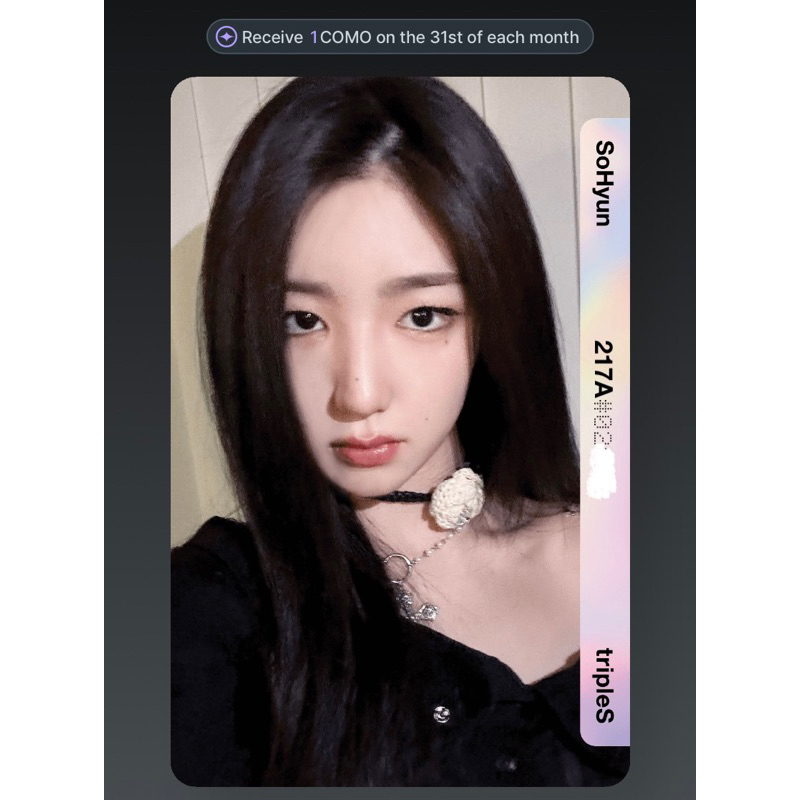 SOLD. tripleS digital objekt photocard sohyun muhan lovelution 217a