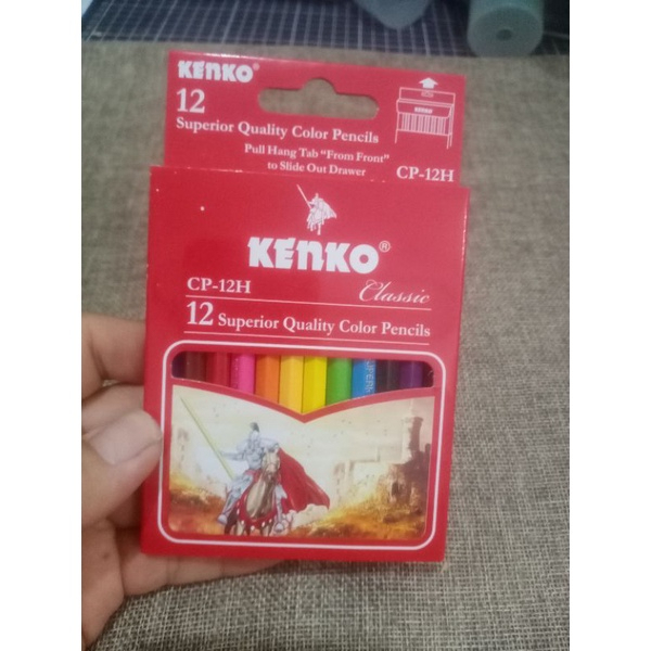 

12 Pcs Pendek Pensil Warna Perlengkapan Menggambar Anak Sekolah Short Pencil Kenko Superior Quality