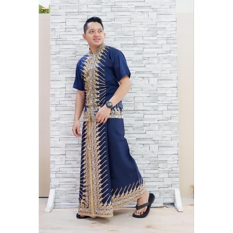 Baju koko pria dewasa set sarung Premium bahan katun Primisima