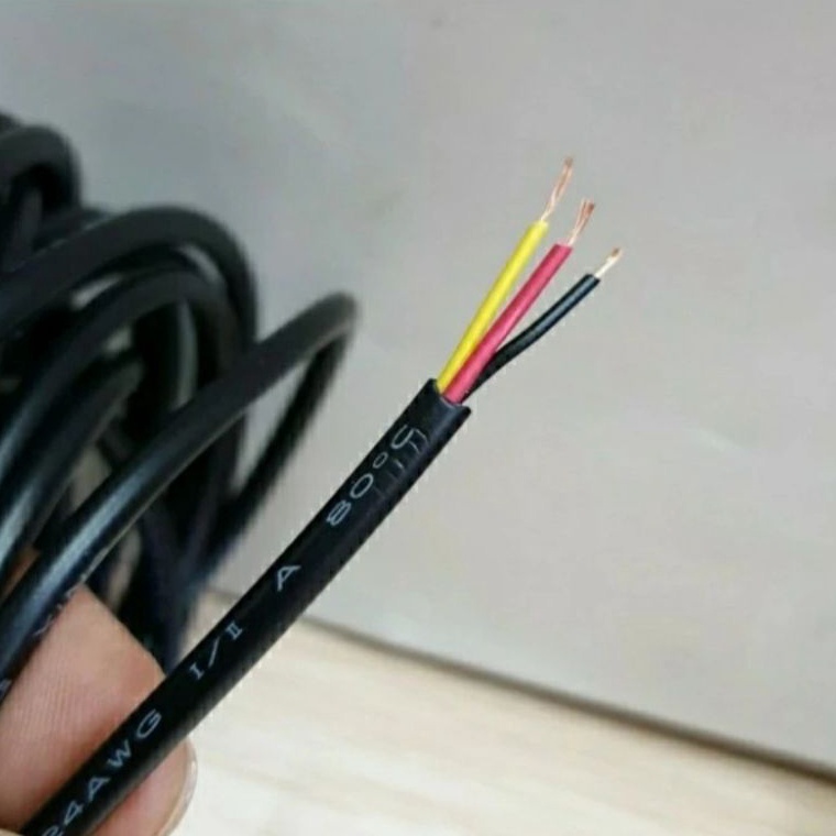 DZ Kabel Awg24 isi 3 Kabel Serabut Tembaga Jual per5meter Kabel Awg24 3jalur