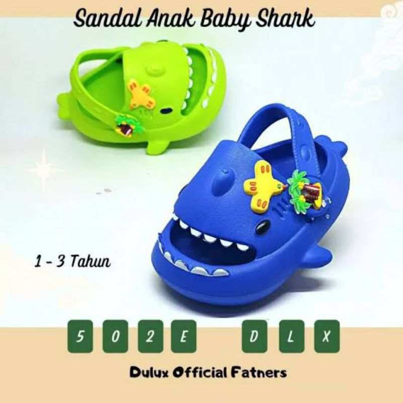 sandal led baby shark sandal anak cowok