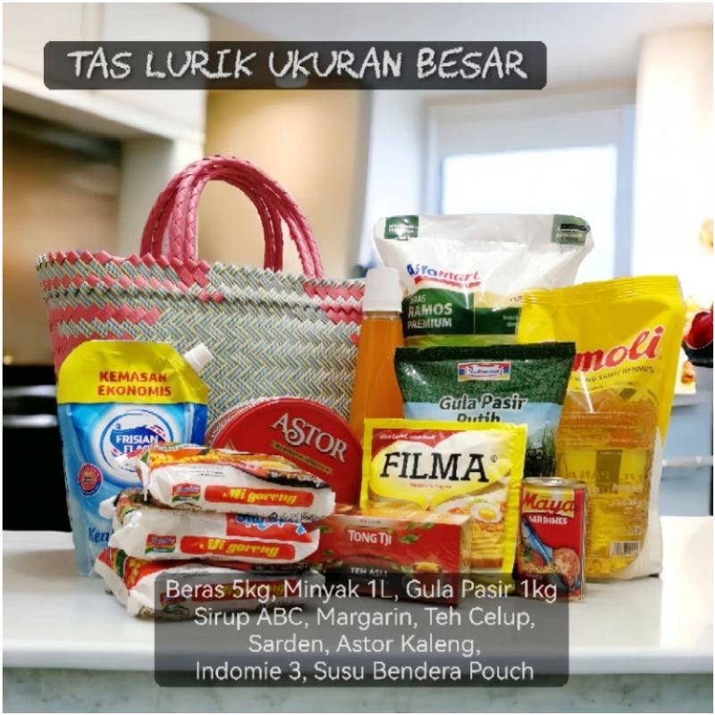 

Paket sembako paket lebaran paket munggahan paket berbagi tas anyamanr