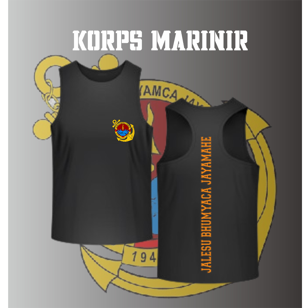SINGLET MARINIR KORPS SINGLET GYM OLAHRAGA SINGLET MARINIR