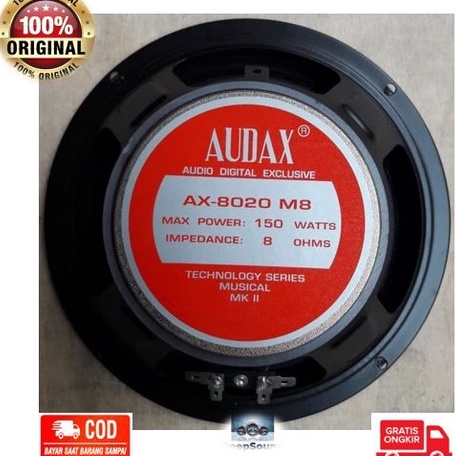 nZ AUDAX Speaker 8 Inch Daya 15 Watt AX 82 Full Range ASLI