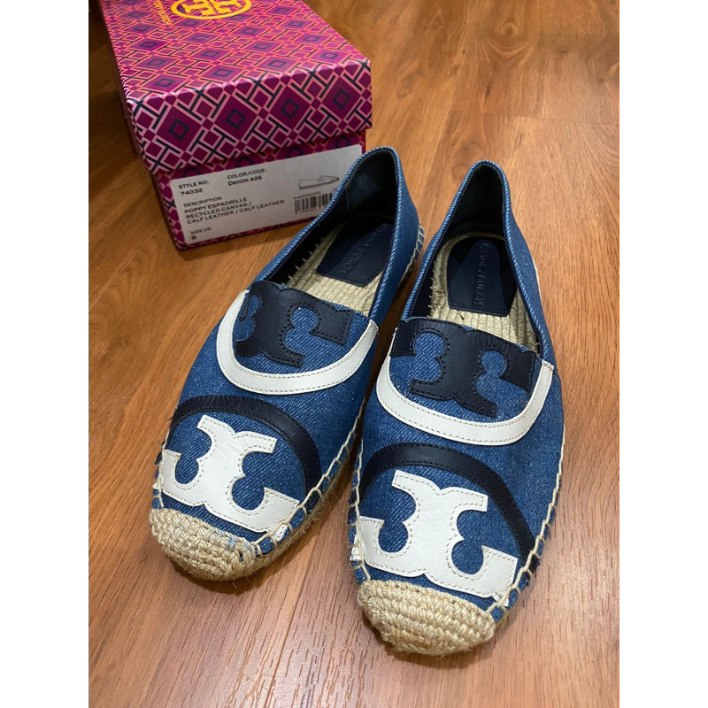 Tory Burch Espa sepatu ori preloved size 8 insole 24.5 cm