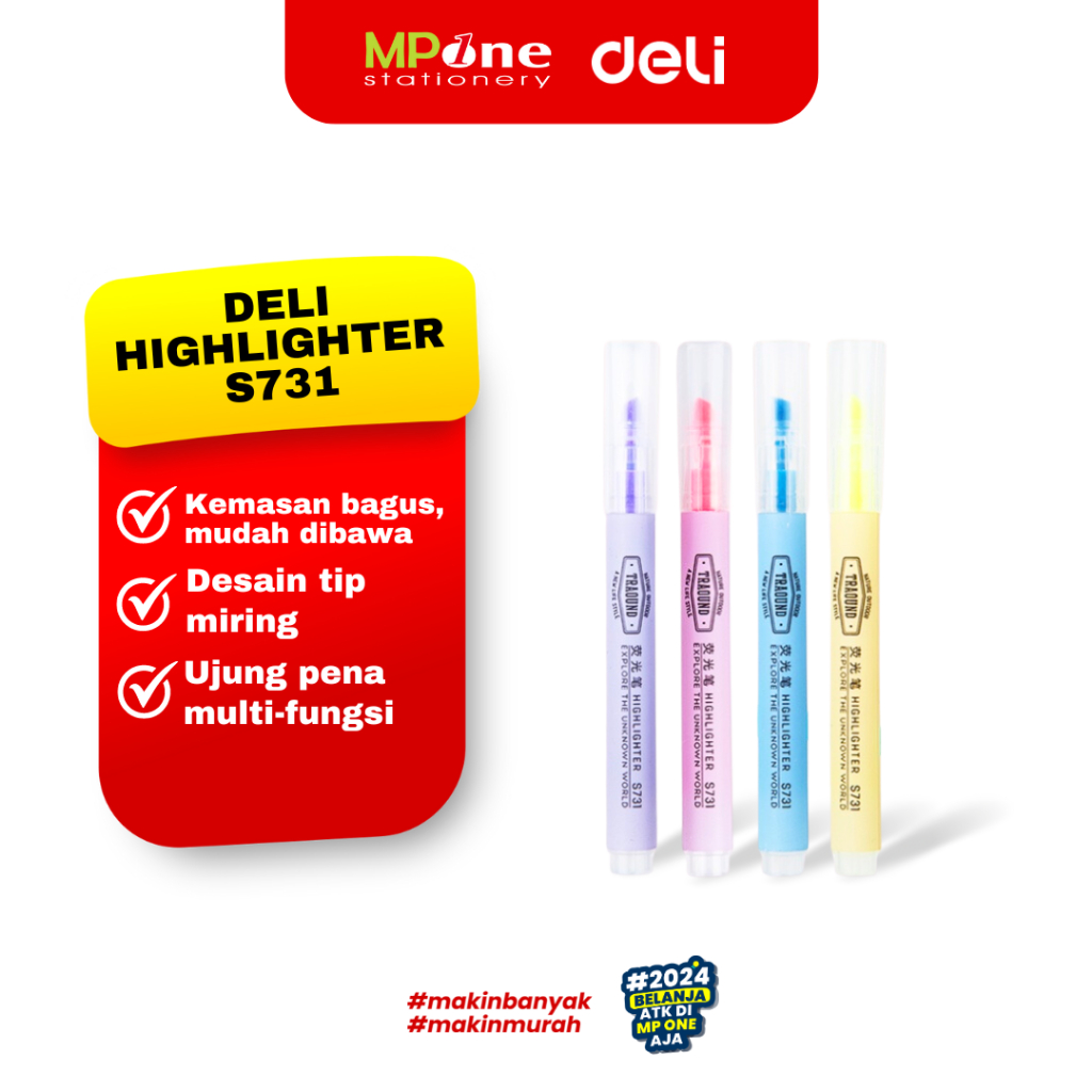 

Highlighter Deli S731 varian warna / Stabilo Pen Warna Deli (1PCS)