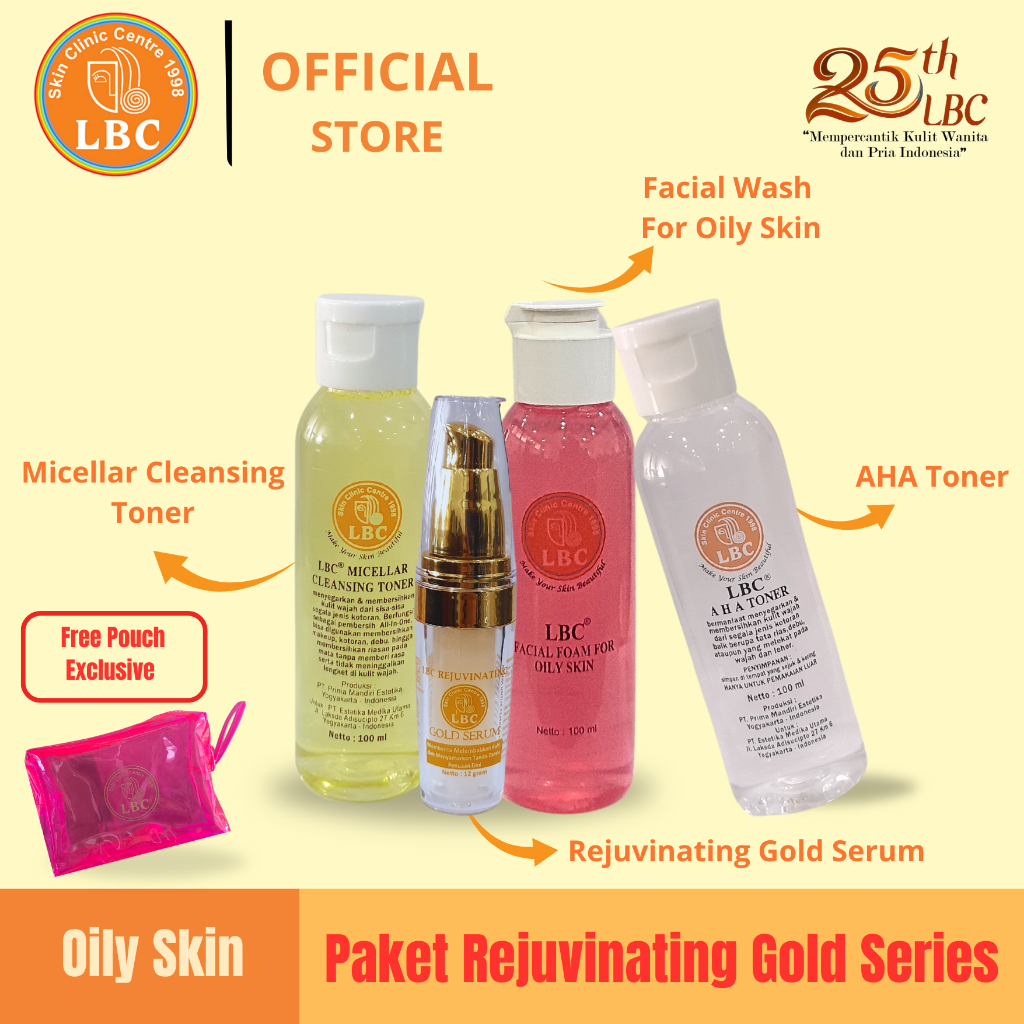 LBC Paket Rejuvinating Gold Series For Oily Skin (FREE POUCH)