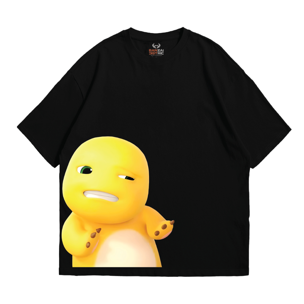 Bandist| Kaos Cotton 100% Baju Oversize Cowok Cewe Dino Kuning wait a minute BDK-28