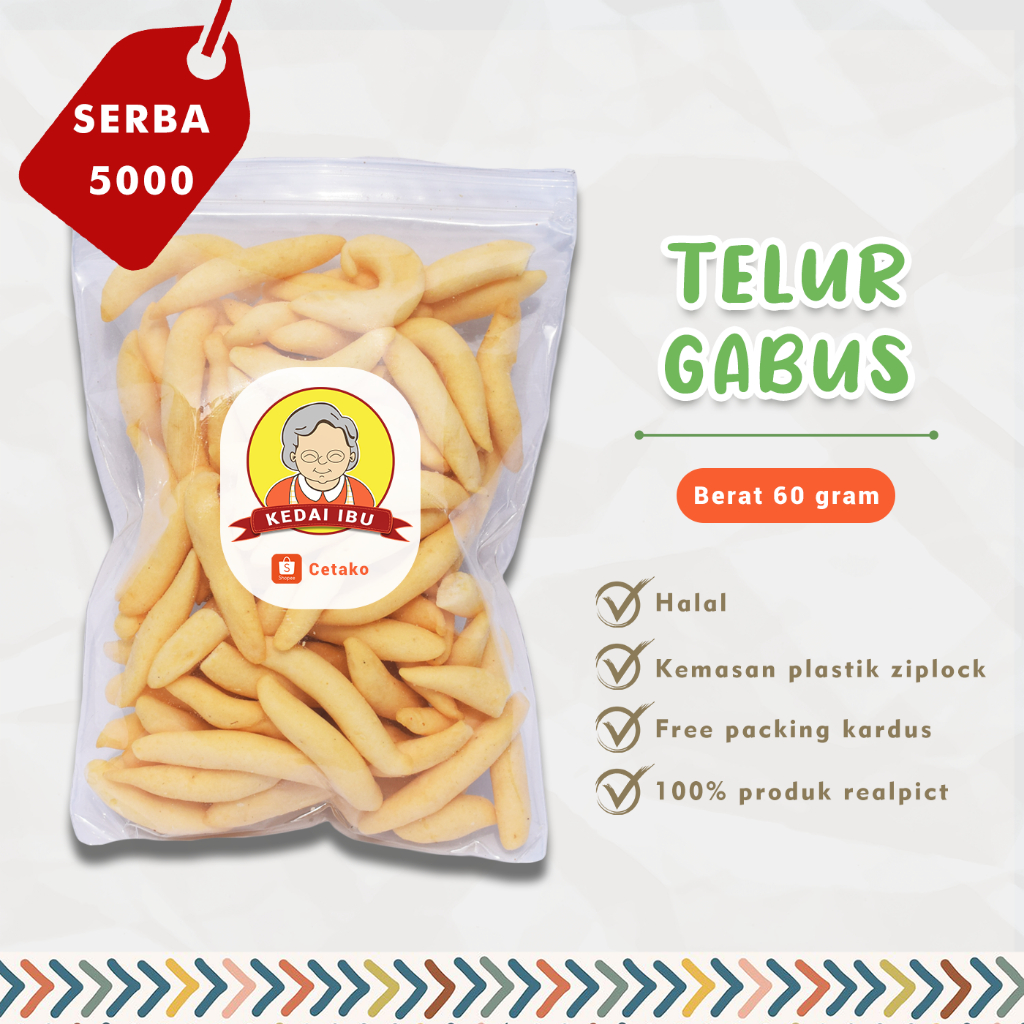 

Cemilan Murah Serba 5000 Jajanan Telur Gabus Keju 60gram