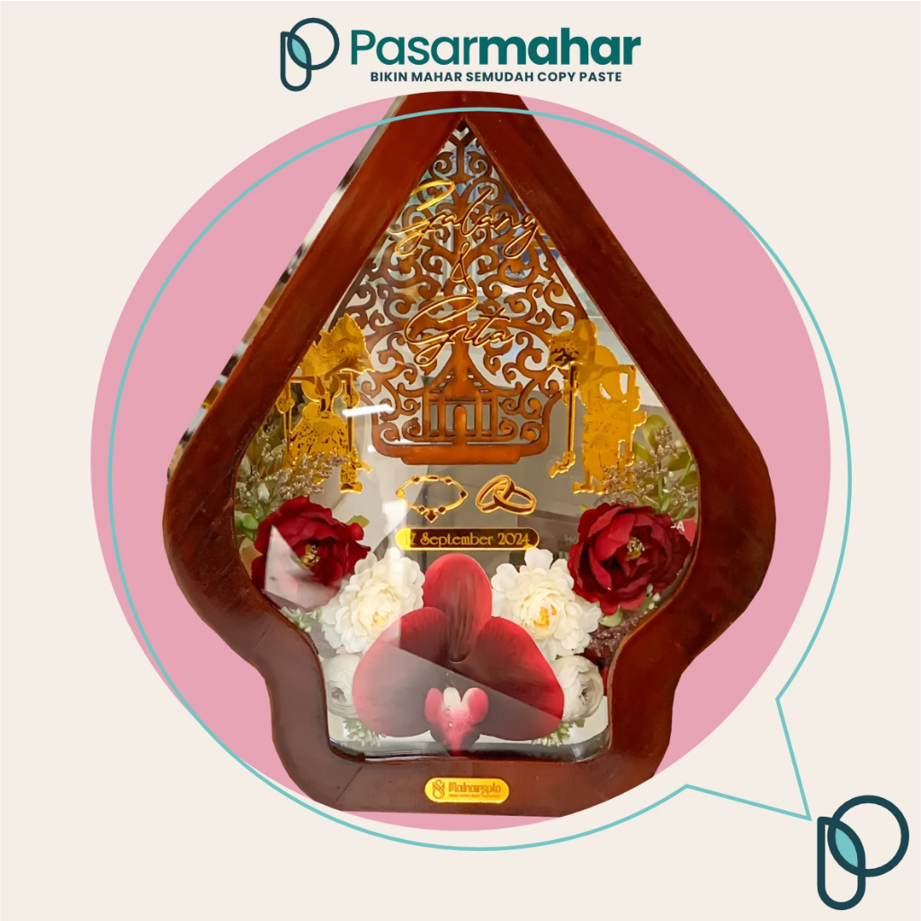 Mahar Gunungan Wayang Akrilik | Mahar Pernikahan Klasik Retro dengan Gaya Modern - by Mahar Solo