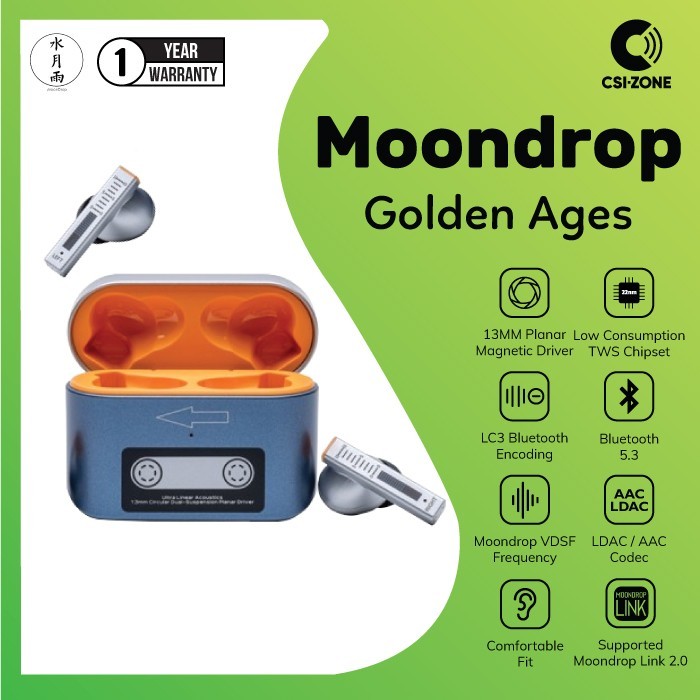 Moondrop Golden Ages Planar True Wireless / TWS LDAC In Ear Earphone