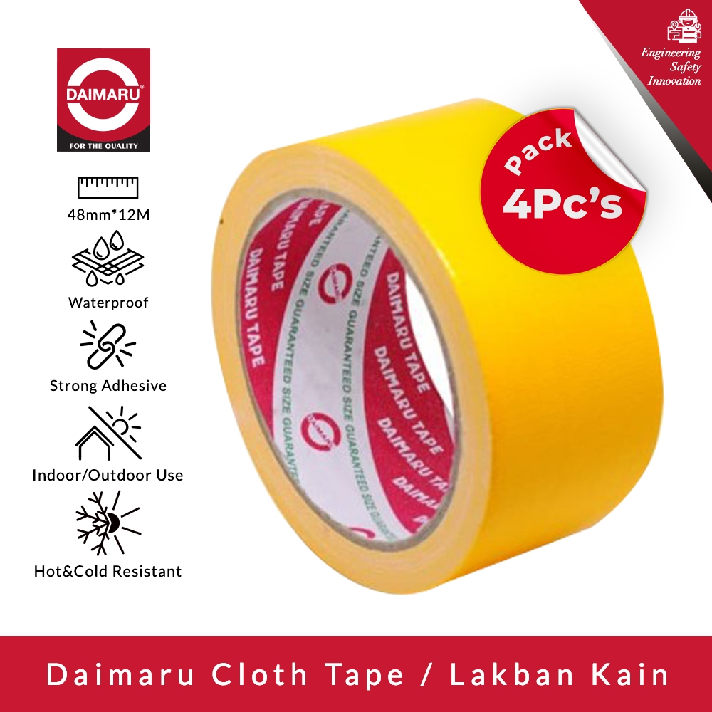 

[Dapat 4pcs] Daimaru Cloth Tape Kuning 48mm x 12m