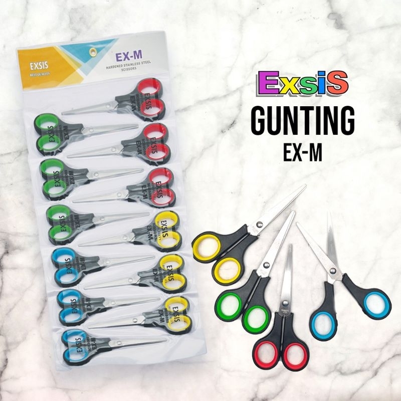 

12 pcs Gunting / 1 renteng Gunting Exsis EX-S EX-M EX-L