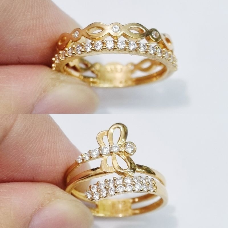 Cincin Emas 8K Ukuran 9 Model Elegan - L3