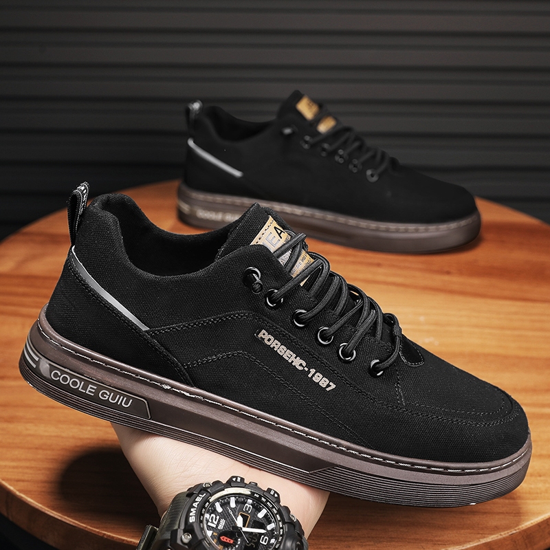 PROMO Leedoo Sepatu Pria Sneakers Casual Original Tali Formal Sepatu Sneakers Kekinian Black Shoes