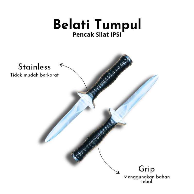 Belati stainless belati silat pencak silat pisau belati silat ipsi belati pisau tumpul pencak silat 