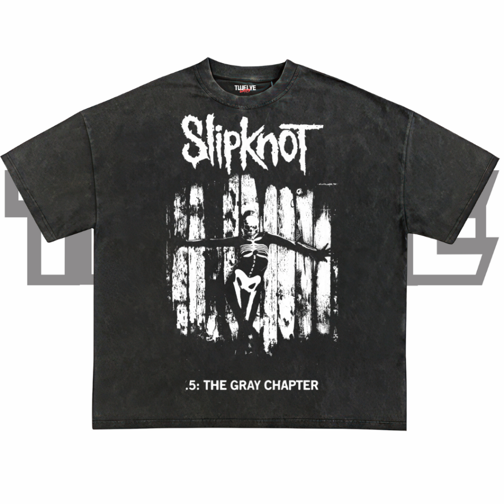 SLIPKNOT The Gray Chapter Oversize T-Shirt | Wash Hitam | Kaos Slipknot Aesthetic | Atasan Pria Wani