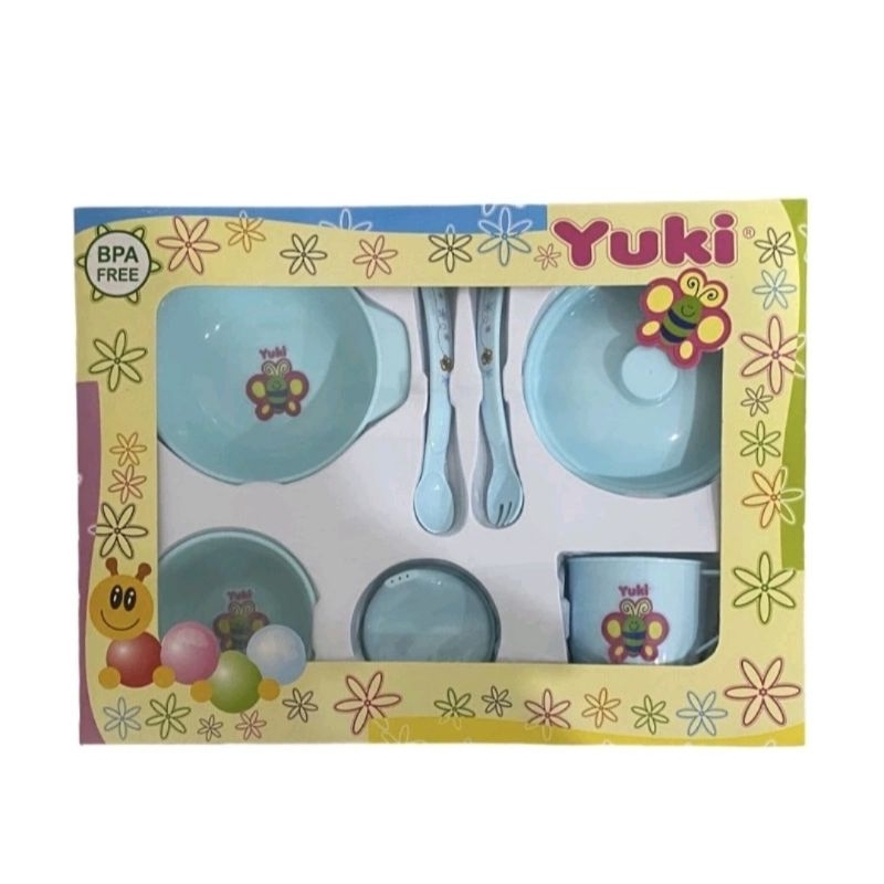 YUKI Gift Baby Set Alat Makan / Feeding Set - Mangkok Tutup , Cangkir + Sendok ( BPA Free )