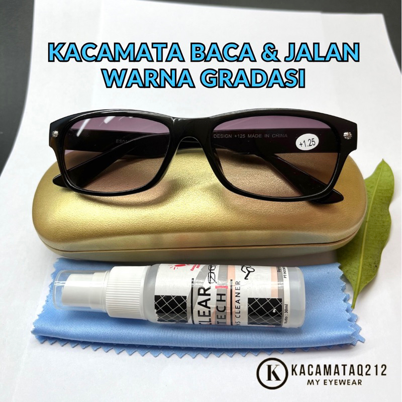 KACAMATA BACA DAN JALAN LENSA WARNA GRADASI